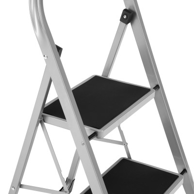 Стремянка стальная, 2 широкие ступени 20х30 см с полимерным покрытием Сибртех