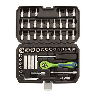 Набор инструментов 56 предметов, CrV, 1/4" Сибртех Набор инструментов 56 предметов, CrV, 1/4" Сибртех