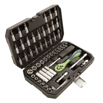 Набор инструментов 56 предметов, CrV, 1/4" Сибртех Набор инструментов 56 предметов, CrV, 1/4" Сибртех