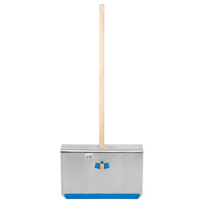 Лопата для уборки снега тротуарная, алюминиевая, 600 х 400 х 1420, деревянный черенок, Сибртех