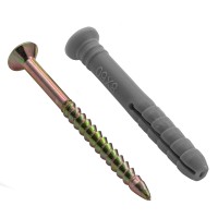 Дюбель-гвоздь полипропиленовый с потайным бортиком 8 х 60 мм, 100 шт Сибртех