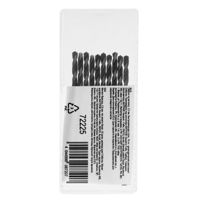 Сверло по металлу, 2.5 мм, быстрорежущая сталь, 10 шт, цилиндрический хвостовик Сибртех