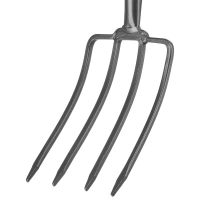 Вилы 4-рогие, огородные, кованые, 195х295х1165 мм, деревянный лакированный черенок Сибртех Вилы 4-рогие, огородные, кованые, 195х295х1165 мм, деревянный лакированный черенок Сибртех