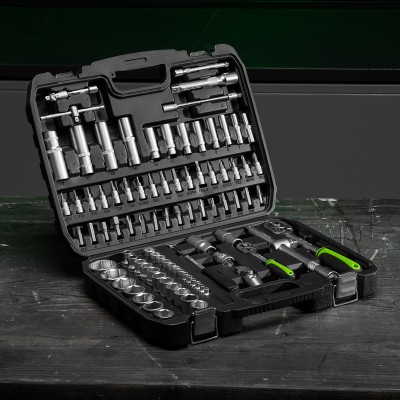 Набор инструмента, 1/2", 1/4", пластиковый кейс, 108 предметов Сибртех
