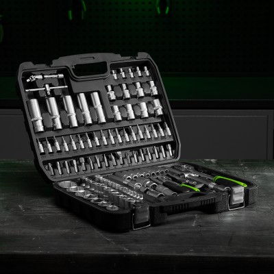 Набор инструмента, 1/2", 1/4", пластиковый кейс,94 предмета Сибртех Набор инструмента, 1/2", 1/4", пластиковый кейс,94 предмета Сибртех