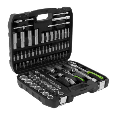 Набор инструмента, 1/2", 1/4", пластиковый кейс,94 предмета Сибртех Набор инструмента, 1/2", 1/4", пластиковый кейс,94 предмета Сибртех