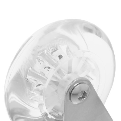 Колесо ПУ прозрачное поворотное d-75 мм, крепление платформенное Сибртех