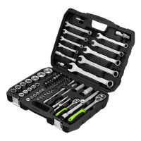 Набор инструмента, 1/2", 1/4", пластиковый кейс, 83 предмета Сибртех Набор инструмента, 1/2", 1/4", пластиковый кейс, 83 предмета Сибртех