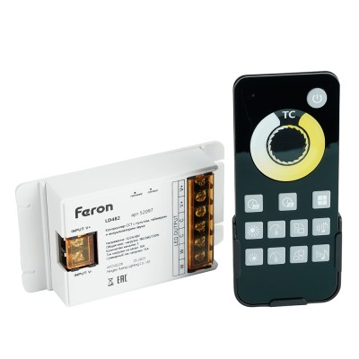 Контроллер диммер для светодиодной ленты с П/У белый, 12-24V, LD62 Артикул 52097