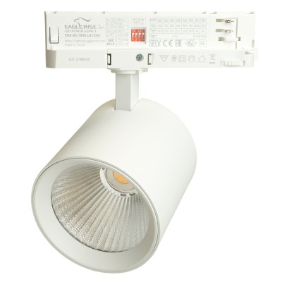 Светодиодный светильник Feron TR Reflex трековый на шинопровод 40W, 3500 Lm, 4000К, 36 градусов, белый, 3х фазный с функцией выбора мощности Артикул 52058