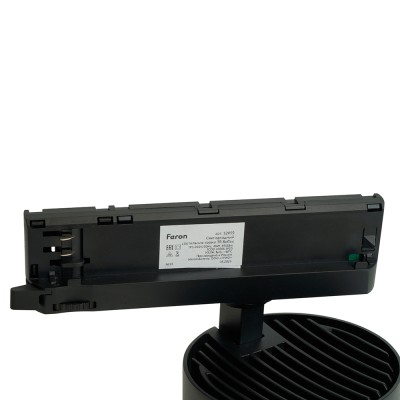 Светодиодный светильник Feron TR Reflex трековый на шинопровод 40W, 3500 Lm, 4000К, 36 градусов, черный, 3х фазный с функцией выбора мощности Артикул 52059