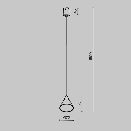 Трековый подвесной светильник Technical TR166-1-7W3K-M-B