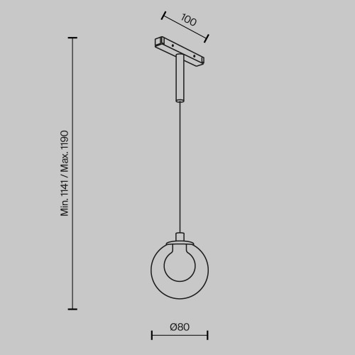 Трековый подвесной светильник Technical TR181PL-1-4WTW-B