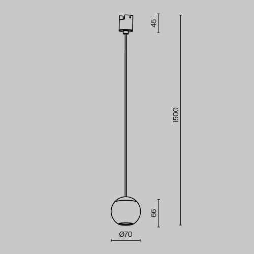 Трековый подвесной светильник Technical TR165-1-8W3K-M-B