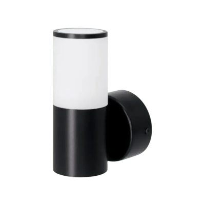 Светильник фасадный c рассеивателем,накладной, под лампу с цоколем GU10, д.60*158 мм, IP54, алюминий, черный, серии PARK