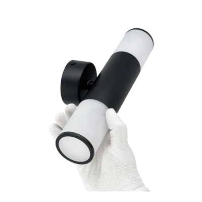 Светильник фасадный c рассеивателем,накладной, под лампы 2* GU10, д.60*305 мм, IP54, алюминий, черный, серии PARK