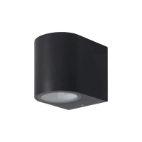 Светильник фасадный с рассеивателем, под лампу с цоколем GU10, 76*68*80 мм, IP54, алюминий, черный, серии PARK