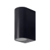 Светильник фасадный с рассеивателем, под лампы с цоколем 2* GU10, 76*68*155 мм, округленный, IP54, алюминий, черный, серии PARK
