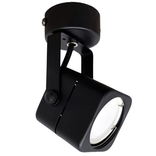 Светильник накладной поворотный спот под лампу GU10, металл, квадрат ,черный, IP20, TrueEnergy, МШК 4810207007766.