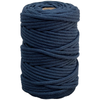 Артикул 12647, Шнур хлопковый плетеный д.4мм без сердечника, темно-синий, бобина (50м), МШК 4810207010247