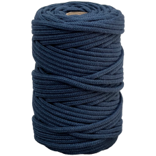 Артикул 12647, Шнур хлопковый плетеный д.4мм без сердечника, темно-синий, бобина (50м), МШК 4810207010247