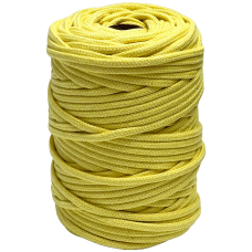 Артикул 12674, Шнур плетеный хлопковый д.4мм без сердечника, желтый, бобина (50м)