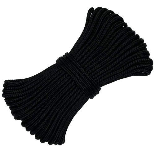 Артикул 12773, Шнур полиамидный паракорд д.2мм с сердечником (3 нити), черный, моток (10м), МШК 4810207011589