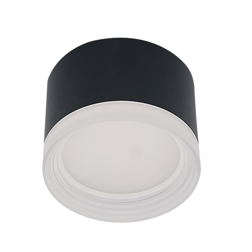 Светильник накладной с матовым кольцом серии Modern под лампу с цоколем GX53, 83*60 мм, IP20, алюминий, черный МШК 4810207010452