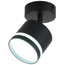 Светильник поворотный с матовым кольцом серии Modern под лампу с цоколем GX53 , 82*70 мм, IP20, алюминий, черный, МШК 4810207009753.