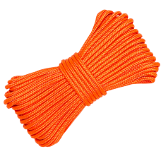 Артикул 12767 Шнур полиамидный паракорд д.2мм с сердечником (3 нити), оранжевый, моток (10м), МШК 4810207011527