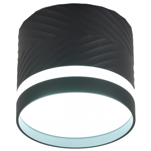 Светильник накладной граненый серии Modern с матовым кольцом под лампу с цоколем GX53 , 82*70 мм, IP20, алюминий, черный, МШК 4810207009678
