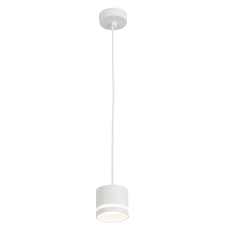 Подвесной светильник граненый серии Modern с матовым кольцом под лампу с цоколем GX53, D82*70 мм, 1 метр,(регулир.) IP20, алюминий, белый , МШК 4810207009708