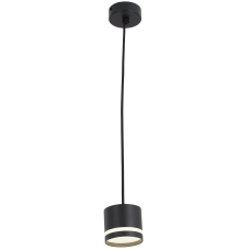 Подвесной светильник серии Modern с матовым кольцом под лампу с цоколем GX53, D82*70mm, 1 метр (регулир.), IP20, алюминий, черный, МШК 4810207009777