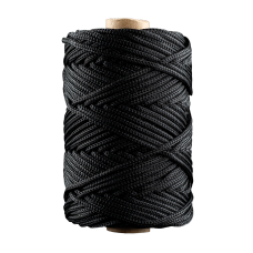 Артикул 12212, Шнур полиамидный плетеный 2,7 мм, черный, бобина (50 м), МШК 4810207004741.