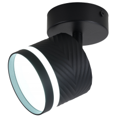Светильник поворотный граненый серии Modern с матовым кольцом под лампу с цоколем GX53, 82*70 мм, IP20, алюминий, черный , МШК 4810207009692