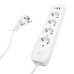 Удлинитель 4-местный c/з 3x1 мм2, 3 м, 250В, 10А, 2USB+1Type-C 2,4А, серия Home plus, белый STEKKER HM08-43-02 49978