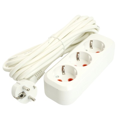 Удлинитель трехместный с/з STEKKER HM06-31-07 3x1мм2, 7м, серия Home (У10-002), белый 49350 Удлинитель трехместный с/з STEKKER HM06-31-07 3x1мм2, 7м, серия Home (У10-002), белый 49350