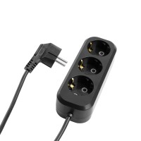 Удлинитель 3-местный б/з Stekker, HM01-30-03, 3м, 3x0,75, серия Home (У10-430), черный 50419