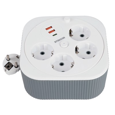 HM16-4-03-USB Удлинитель 4-местный с/з, 3x1,5мм2, 3м, 230В, 16А, 2USB+1С, 2,4А,белый 50835 HM16-4-03-USB Удлинитель 4-местный с/з, 3x1,5мм2, 3м, 230В, 16А, 2USB+1С, 2,4А,белый 50835