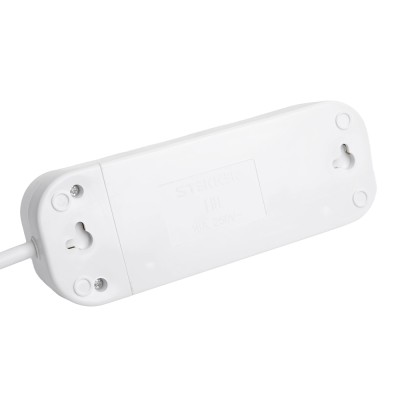 Удлинитель трехместный с/з STEKKER HM06-31-03 3x1мм2, 3м, серия Home, белый 49348