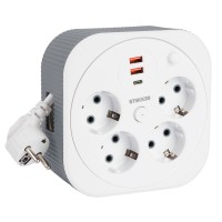 HM16-4-03-USB Удлинитель 4-местный с/з, 3x1,5мм2, 3м, 230В, 16А, 2USB+1С, 2,4А,белый 50835 HM16-4-03-USB Удлинитель 4-местный с/з, 3x1,5мм2, 3м, 230В, 16А, 2USB+1С, 2,4А,белый 50835