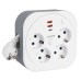 HM16-4-03-USB Удлинитель 4-местный с/з, 3x1,5мм2, 3м, 230В, 16А, 2USB+1С, 2,4А,белый 50835