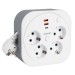 HM16-4-03-USB Удлинитель 4-местный с/з, 3x1,5мм2, 3м, 230В, 16А, 2USB+1С, 2,4А,белый 50835