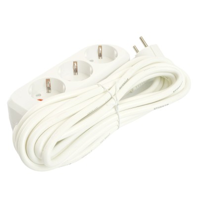 Удлинитель трехместный с/з STEKKER HM06-31-07 3x1мм2, 7м, серия Home (У10-002), белый 49350 Удлинитель трехместный с/з STEKKER HM06-31-07 3x1мм2, 7м, серия Home (У10-002), белый 49350