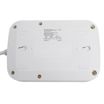 Удлинитель 3-местный c/з 3x1 мм2, 3 м, 250В, 10А, 4USB+2Type-C 2,4А, серия Home plus, белый STEKKER HM09-36-02 49979