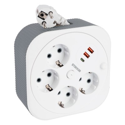 HM16-4-03-USB Удлинитель 4-местный с/з, 3x1,5мм2, 3м, 230В, 16А, 2USB+1С, 2,4А,белый 50835 HM16-4-03-USB Удлинитель 4-местный с/з, 3x1,5мм2, 3м, 230В, 16А, 2USB+1С, 2,4А,белый 50835
