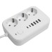 Удлинитель 3-местный c/з 3x1 мм2, 3 м, 250В, 10А, 4USB+2Type-C 2,4А, серия Home plus, белый STEKKER HM09-36-02 49979