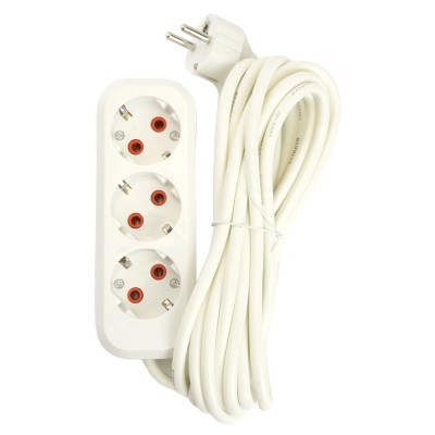 Удлинитель трехместный с/з STEKKER HM06-31-07 3x1мм2, 7м, серия Home (У10-002), белый 49350 Удлинитель трехместный с/з STEKKER HM06-31-07 3x1мм2, 7м, серия Home (У10-002), белый 49350