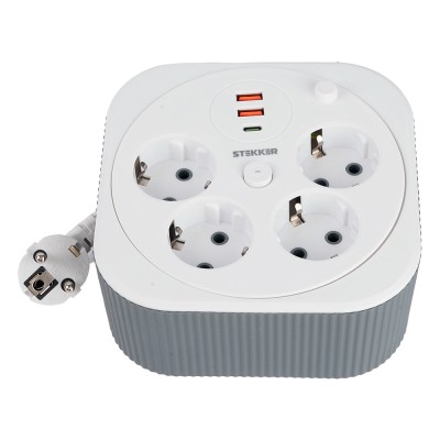 HM16-4-03-USB Удлинитель 4-местный с/з, 3x1,5мм2, 3м, 230В, 16А, 2USB+1С, 2,4А,белый 50835 HM16-4-03-USB Удлинитель 4-местный с/з, 3x1,5мм2, 3м, 230В, 16А, 2USB+1С, 2,4А,белый 50835