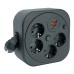 HM16-4-03-USB Удлинитель 4-местный с/з, 3x1,5мм2, 3м, 230В, 16А, 2USB+1С, 2,4А, черный 50836